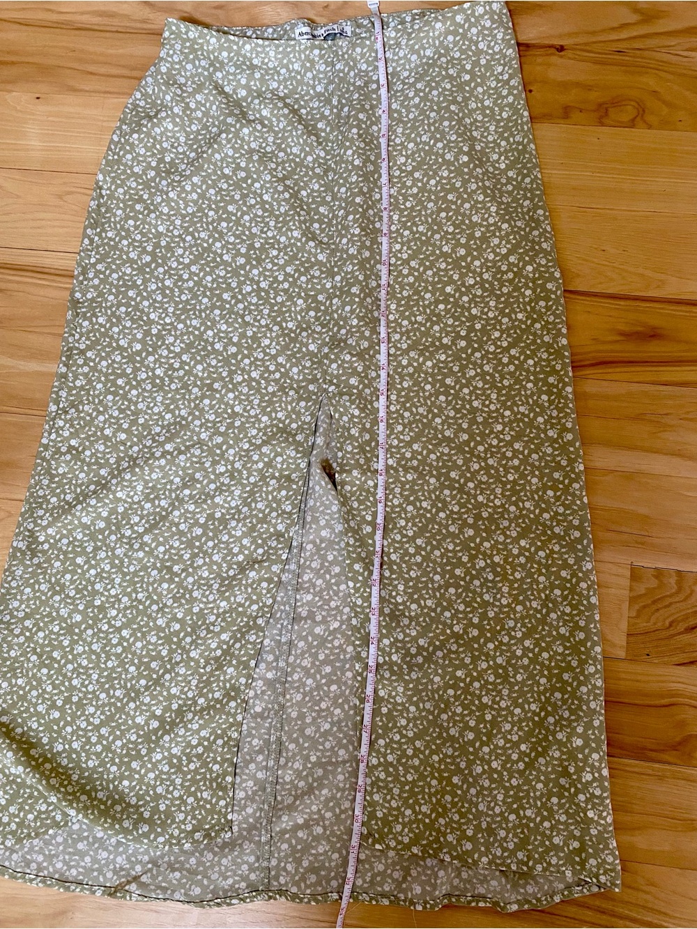 Abercrombie and Fitch Midi Skirt Green Floral Summer Midi Cottagecore Small - Picture 8 of 9